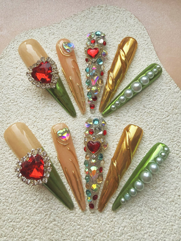 Green & Gold Jewel Glam