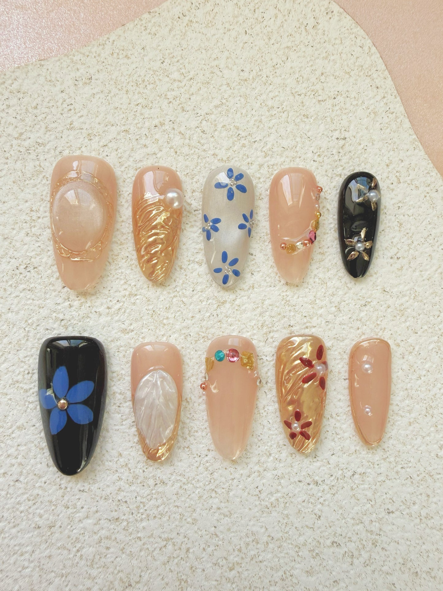 Blue Gold Floral